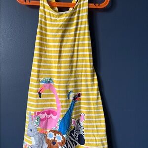 Mini Boden Yellow and White Striped Dress